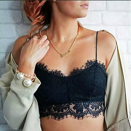 Siyah Dantelli Bralet