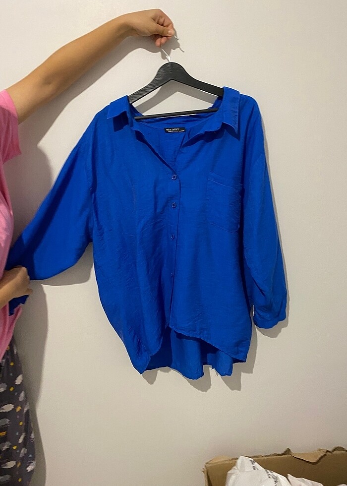 Kadın lacivert gomlek - Görsel 2