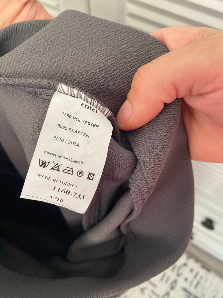 Gri likrali pantolon - Görsel 3