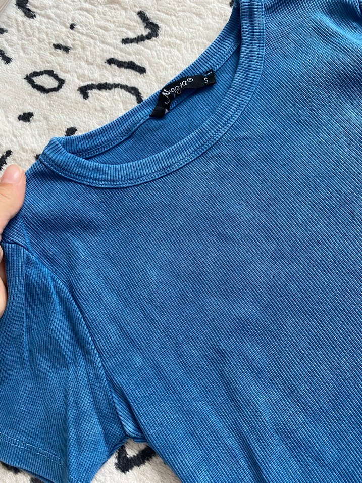 Kadın Mavi Kısa Kollu Tişört - Görsel 2