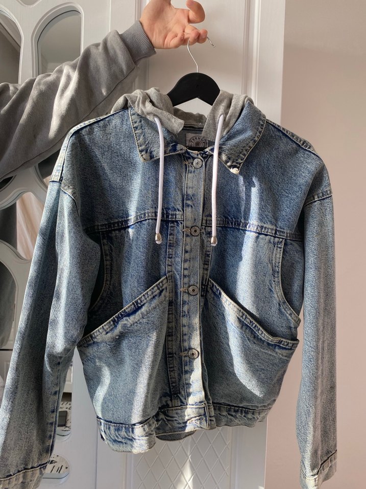 Gri Düğmeli Kadın Denim Ceket - Görsel 2