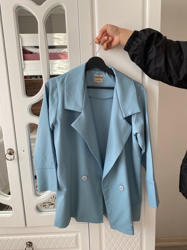 Mavi blazer ceket - Görsel 3