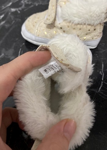 Kız Bebek Parlak Nakışlı Kürklü İlk Adım Ayakkabısı - Görsel 3