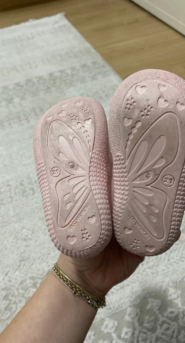 Kız Çocuk Pembe Polar Ev ayakkabısı - Görsel 2