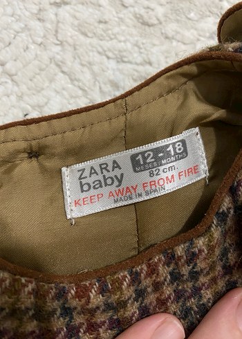 Kız Çocuk Kahverengi Kolsuz Yün Elbise - Görsel 3