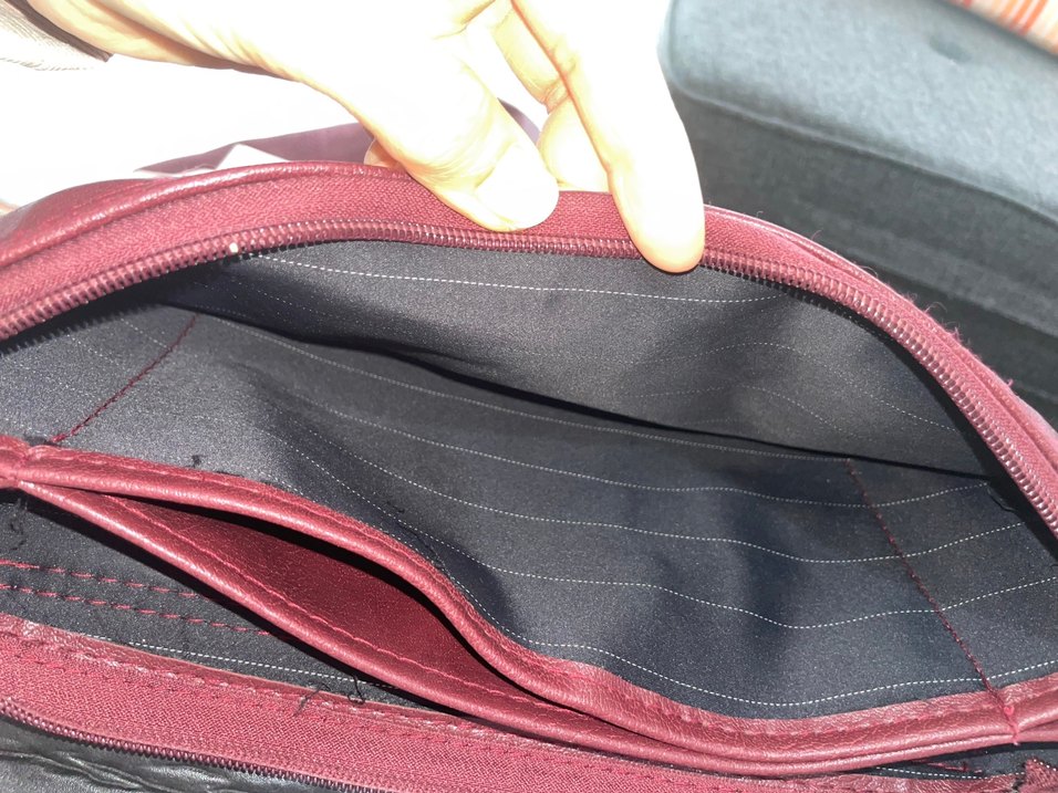 Bordo Zincir Detaylı Deri Kadın Çanta - Görsel 3