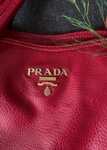 ACİL!!! Kırmızı Hakiki Deri Büyük Çanta  Prada Model Esinli - Görsel 2