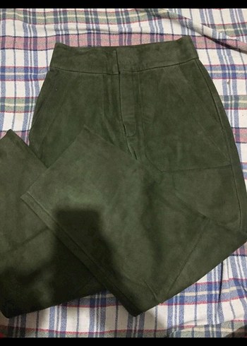 Diğer Kadın Haki Süet Kemerli Midi Pantolon