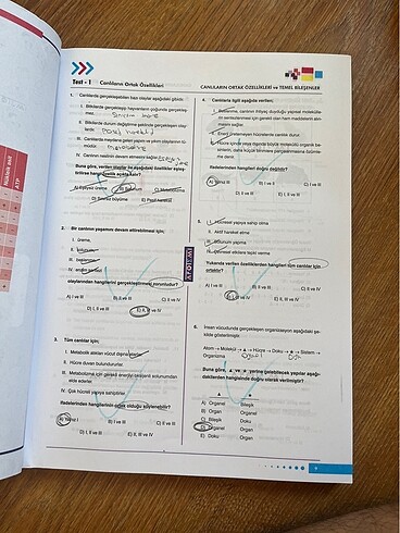 Beden Renk Apotemi tyt biyoloji soru bankası