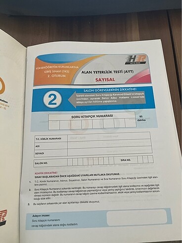  Beden Renk Hız ve renk SAYISAL ayt denemsi
