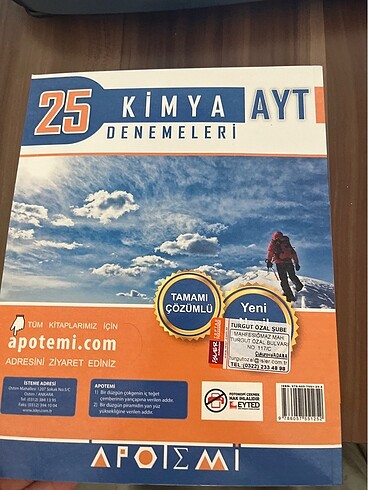 Apotemi ayt kimya denemesi