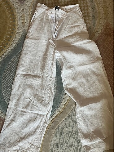 xs Beden beyaz Renk keten pantolon