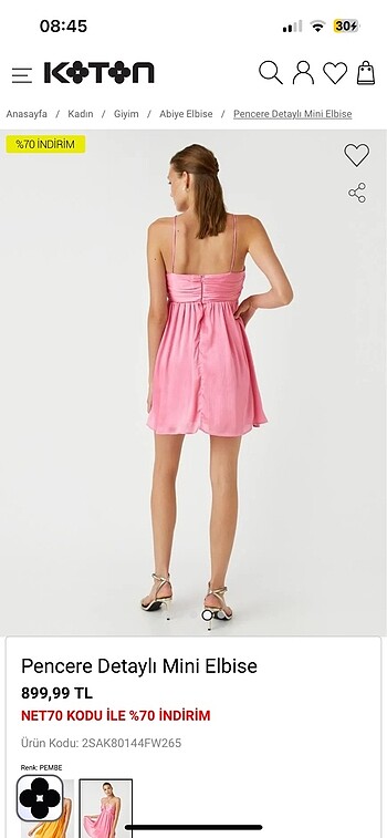 Stradivarius Koton pembe elbise