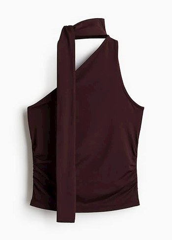 32 Beden Mürdüm h&m boyundan bağlamalı tek omuz bluz