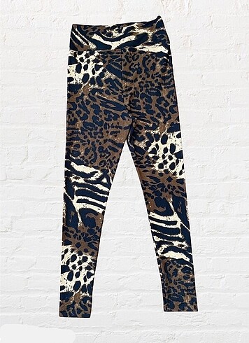 xl Beden Leopar desenli tayt