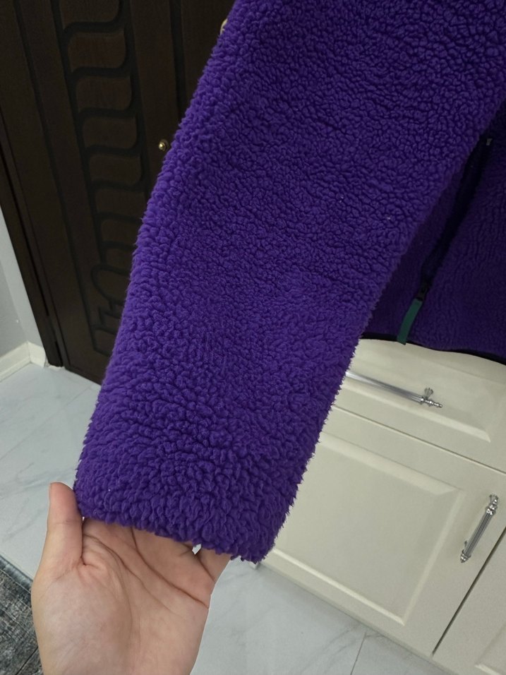 Mor Fermuarlı Erkek Kaşe Ceket - Görsel 2