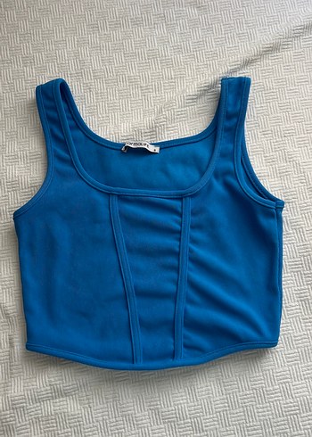 Kolsuz Mavi Crop Top