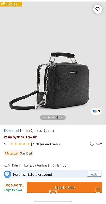 Derimod siyah çanta