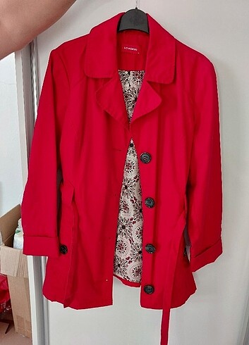 Kırmızı kadın Trenchcoat 