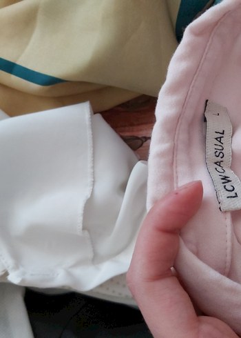 l Beden pembe Renk Pembe Uzun Kollu Pamuklu Kadın Gömlek