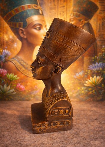 Altın Renkli Parlak Firavun Büstü - Görsel 2