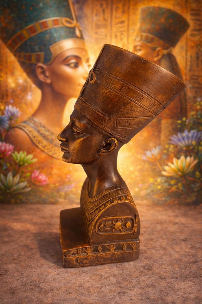 Altın Renkli Parlak Firavun Büstü - Görsel 2