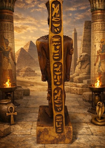 Altın Renkli Antik Mısır Figürü - Görsel 3