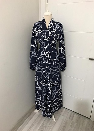 Tam boy desenli abaya