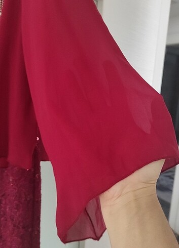 48 Beden bordo Renk Abiye elbise