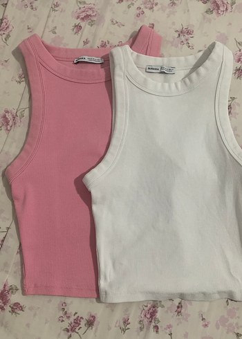Pamuklu Kısa Kesim Pembe Straplez Atlet