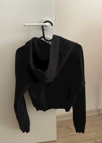 m Beden Siyah Kapüşonlu Kadın Sweatshirt