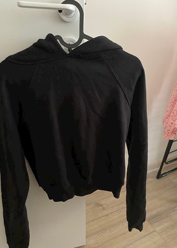 Siyah Kapüşonlu Kadın Sweatshirt