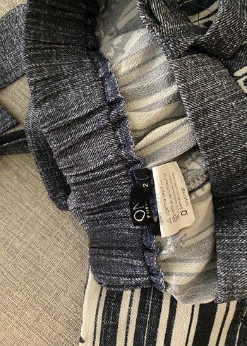 On Fashion Nakışlı Gri Bohem Kumaş Pantolon