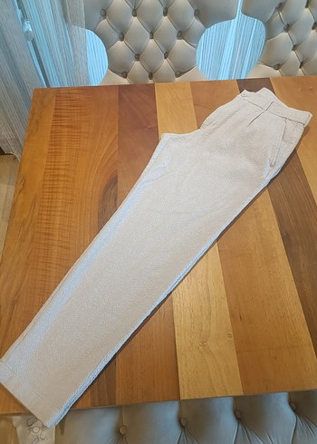 erkek Gri Keten Pilili Kumaş Pantolon - Görsel 2