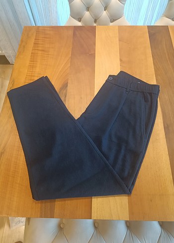 Lacivert Pilili  Kumaş Pantolon - Görsel 2