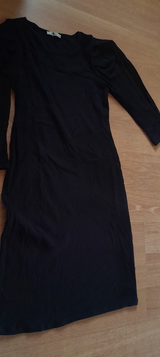 Siyah  Keten Kısa Kollu, Rahat Kesim - Görsel 3