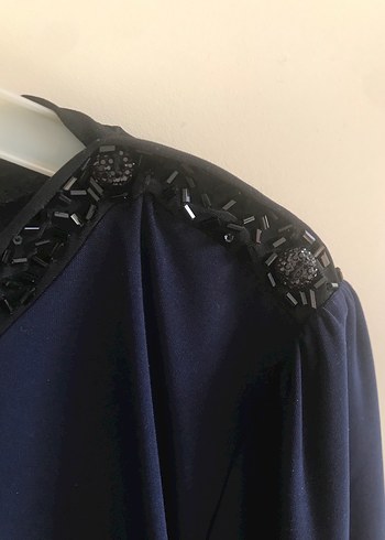 Drapeli Lacivert Bluz - Görsel 6