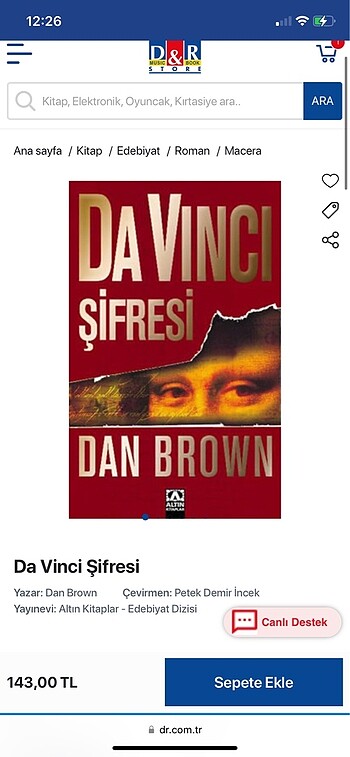 Dan Brown Da Vinci Şifresi