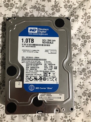TERTEMİZ WD 1TB HARD DİSK 7200rpm