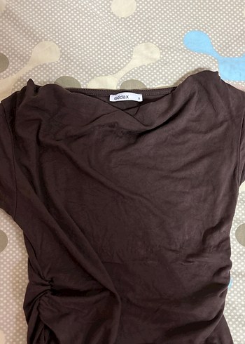 Kahverengi Kısa Kollu Hamile Tişörtü - Görsel 2