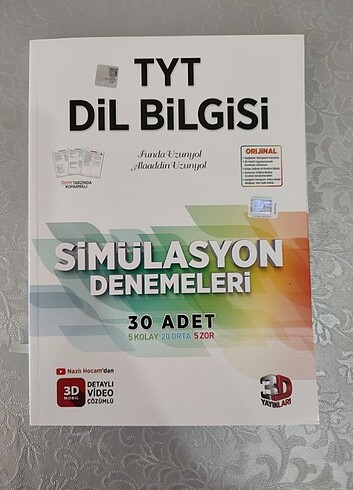 2023 tyt 3D yayınları dil bilgisi 30 li simülasyon denemesi 