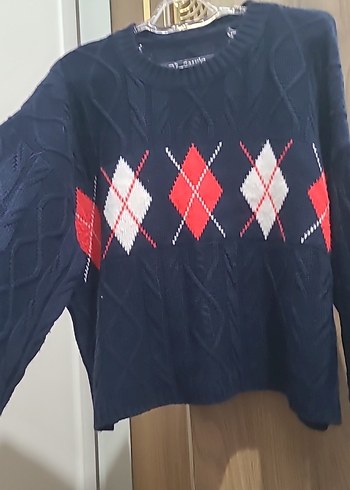 Kadın Çok Renkli Triko Uzun Kollu Kazak - Görsel 3