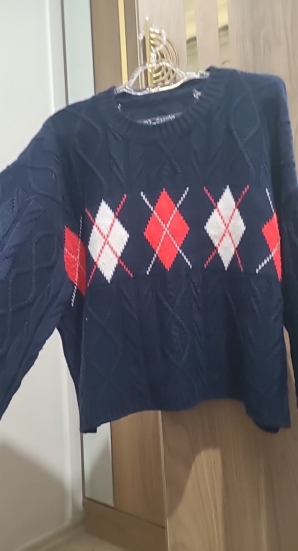 Kadın Çok Renkli Triko Uzun Kollu Kazak - Görsel 3