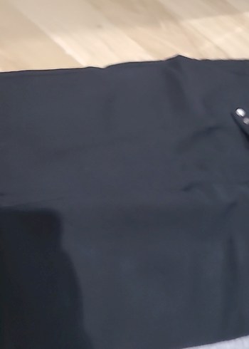 Düğmeli Siyah Kadın Kumaş Pantolon - Görsel 2