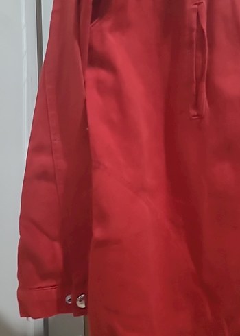 Kırmızı Düğmeli Midi Kadın Ceket - Görsel 2