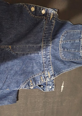 Kadın Lacivert Denim Askılı Midi Tulum - Görsel 3