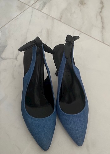 Mavi Denim Stiletto Topuklu Kadın Ayakkabı - Görsel 4