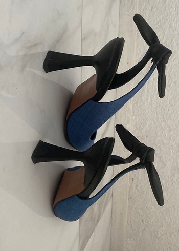 Mavi Denim Stiletto Topuklu Kadın Ayakkabı - Görsel 3