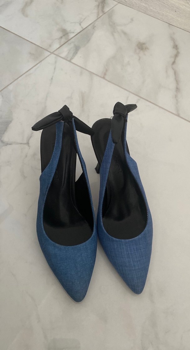 Mavi Denim Stiletto Topuklu Kadın Ayakkabı - Görsel 4