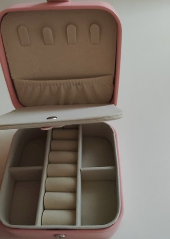 Taşlı Taç Süslemeli Pembe Makyaj Organizeri - Görsel 4